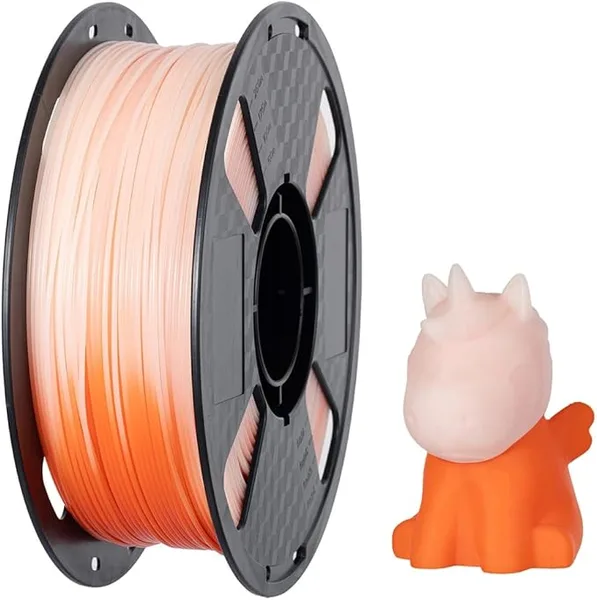 CC3D CC3D 31℃ Temperature Color Changing PLA Filament Orane to White 1KG 3D Printer Filament 3D Printing Materials Temperature Color Change PLA Orange White Color