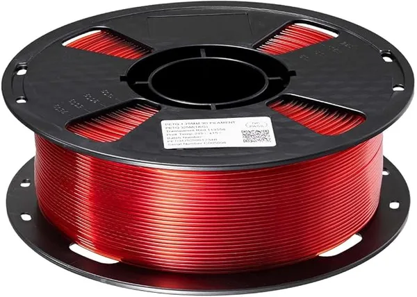CC3D CC3D Standard PETG Filament Transparent Red 1KG FDM 3D Printer Filament 3D Printing Materials PETG Translucent Red 113556