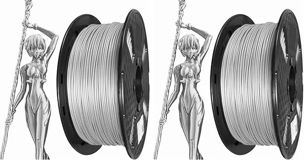 CC3D CC3D Silk Pro Silver PLA Filament 1KG 3D Printer Filament 3D Printing Materials Silky Shiny Metallic Metal Silver Silk PLA (Pack of 2)