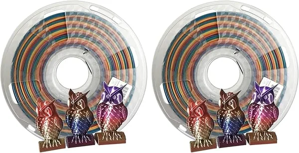 CC3D Shiny Silk PLA Fast Color Gradient Change Rainbow PLA Multicolored 3D Printer Filament 1KG 3D Printer Material Metallic Rainbow Filament CC3D (Pack of 2)