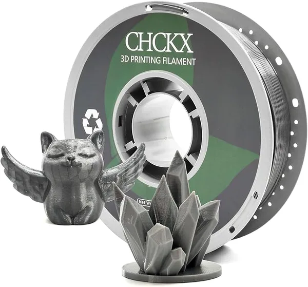 CHCKX CHCKX PETG 3D Printer Filament, Dimensional Accuracy +/-, 1kg Spool(2.2lbs) Fit for Most 3D Printers,Grey
