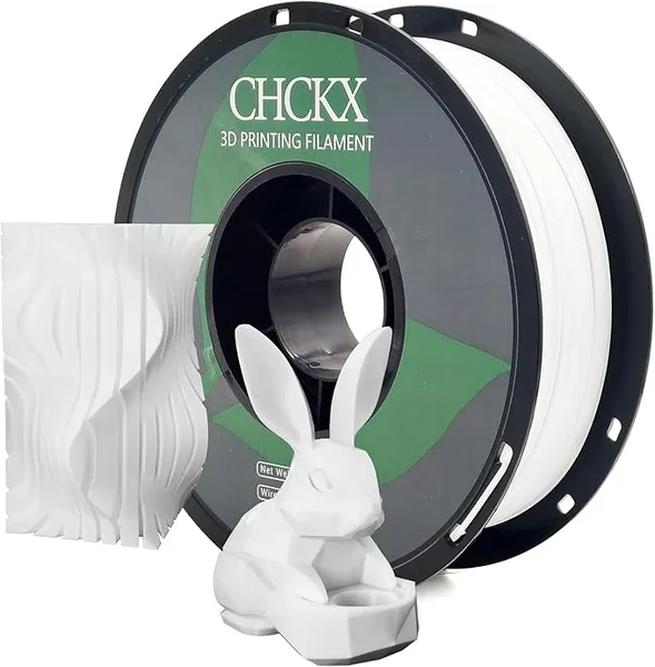CHCKX CHCKX PETG 3D Printer Filament, Dimensional Accuracy +/-, 1kg Spool(2.2lbs) Fit for Most 3D Printers, White