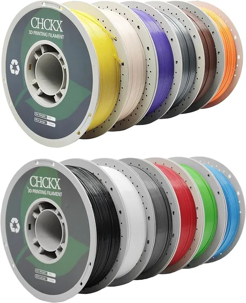CHCKX CHCKX PETG 3D Printer Filament Bundle, 12Rolls,Dimensional Accuracy +/-, 1kg Spool(2.2lbs) Fit for Most 3D Printers,12-Multicolor Assortment
