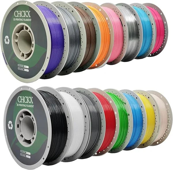 CHCKX CHCKX PETG 3D Printer Filament Bundle, 16Rolls,Dimensional Accuracy +/-, 1kg Spool(2.2lbs) Fit for Most 3D Printers,16-Multicolor Assortment