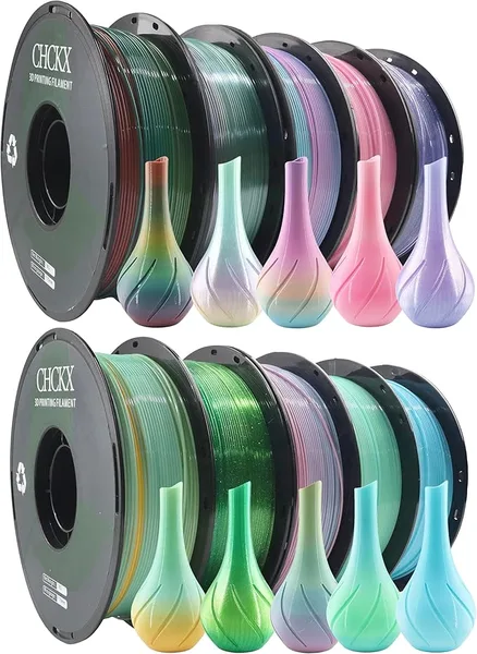 CHCKX CHCKX PETG Rainbow 3D Printer Filament Bundle, 10 Rolls Dimensional Accuracy +/-, 1kg Spool(2.2lbs) Fit for Most 3D Printers,10 Different Rainbow Colors