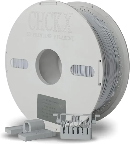 CHCKX CHCKX PA6-GF 10% Glass Fiber Nylon Filament 1KG,Lower Abrasion Than Carbon Fiber, Heat Resistant to 135°C 3D Printing Filament, Gray