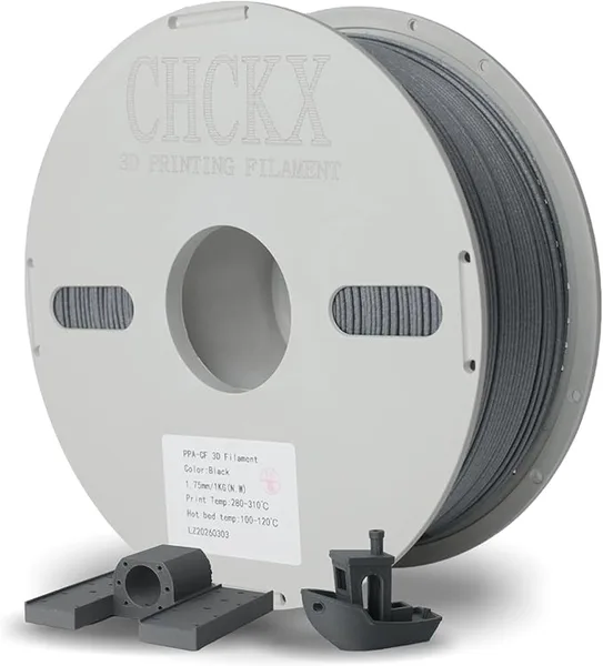 CHCKX CHCKX PPA-CF 3D Printing Filament Matte Black 1KG High-Performance Nylon with 10% Carbon Fiber Superior Strength & Heat Resistance