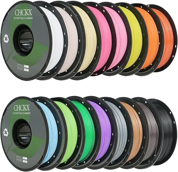 CHCKX CHCKX 16KG PLA 3D Printer Filament Bundle,White+Pink+Pumpkin Yellow+Light Yellow+Orange+Peach+ice Cream+Lemon Green+Christmas Green+ice Blue+Purple + Brown+Coffee+Black+Silver+Skin