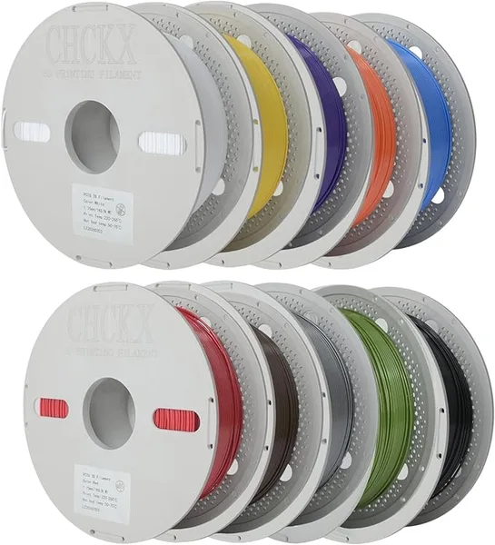 CHCKX CHCKX 10KG Multicolor PCTG Filament for 3D Printing Better Than PETG Filament Tough High Strength Excellent Layer Adhesion Black Silver White Olive Green Purple Yellow Red Blue Brown Orange