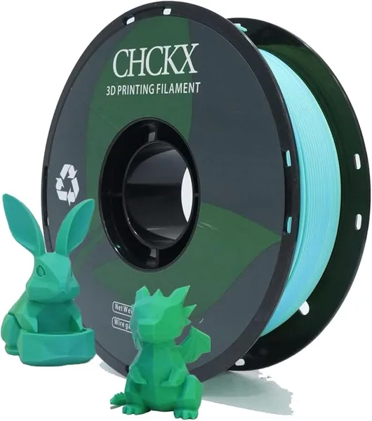 CHCKX CHCKX 3D Printer Filament Matte Dual Color PLA Matte Blue-Green, Dimensional Accuracy +/-, 1KG Spool(2.2lbs) PLA Filament for Most FDM 3D Printers, Matte Blue-Green