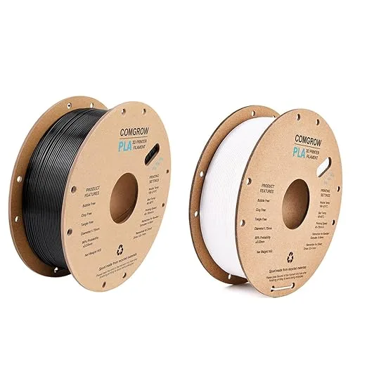 Comgrow Comgrow PLA 3D Printer Filament Black and PLA 3D Printer Filament White