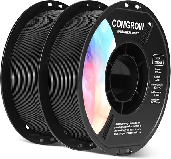 Comgrow Comgrow PLA 3D Printer Filament, 3D Printer PLA Filament, 2 KG Spool PLA Black