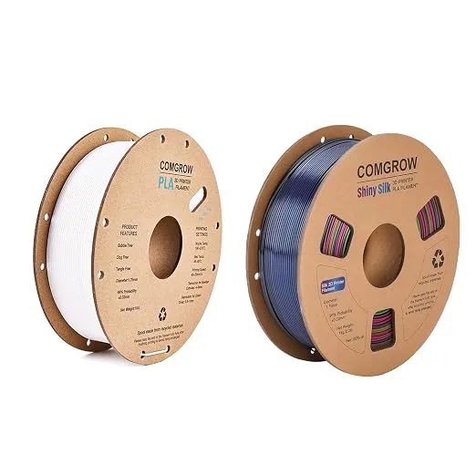 Comgrow Comgrow PLA 3D Printer Filament White and Silk PLA Filament Coextrusion 3D Filament with Shiny Silk Rainbow Red