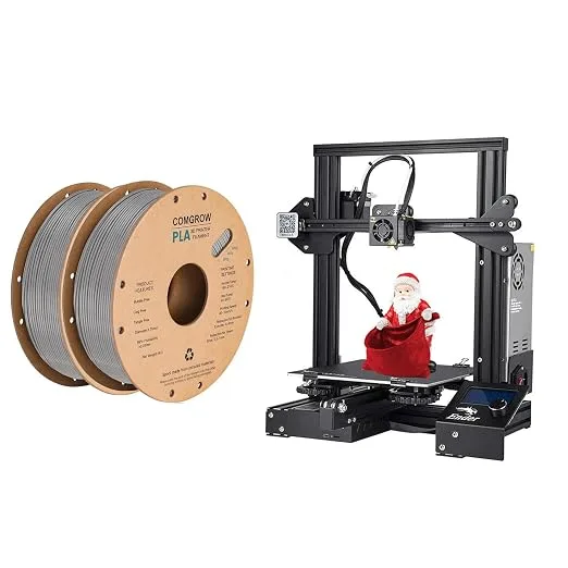 Comgrow Comgrow Official Creality Ender 3 3D Printer and Comgrow PLA 3D Printer Filament Grey and Grey