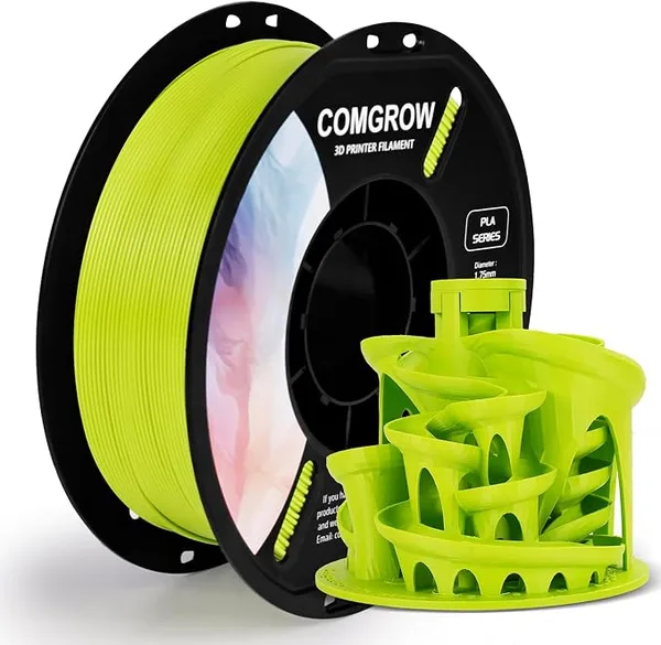 Comgrow Comgrow PLA 3D Printer Filament, 3D Printer PLA Filament, Dimensional Accuracy +/-, 1KG Spool PLA Lemon Green