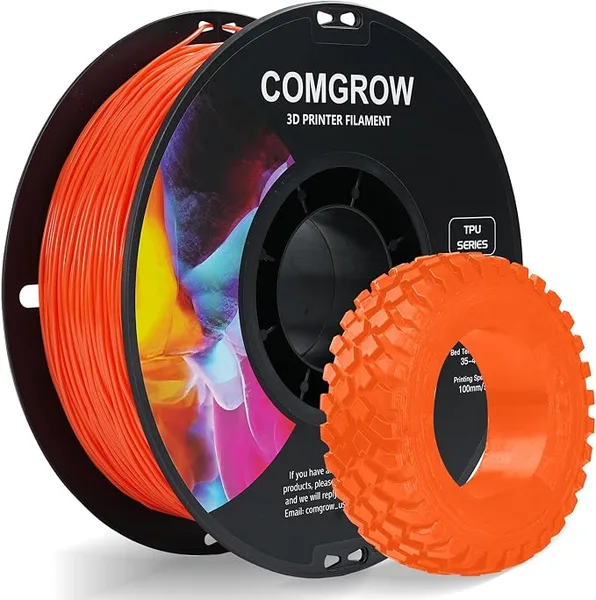Comgrow Comgrow TPU Filament, 3D Printing Filament, Flexible 3D Printer Filament, 95A Soft fit Most 3D Printers Dimensional Accuracy +/- TPU Orange1kg (2.2lbs)