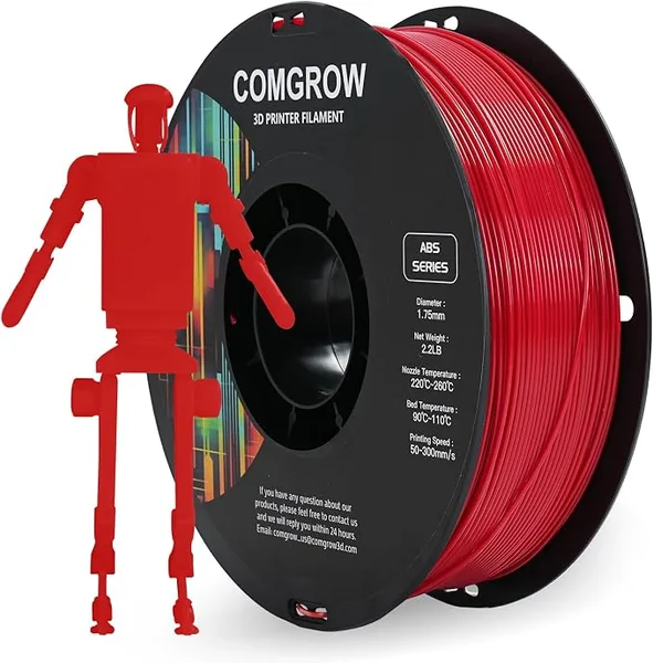 Comgrow Comgrow ABS 3D Printer Filament, Heat Resistant, 1kg, Red, +/- Dimensional Accuracy