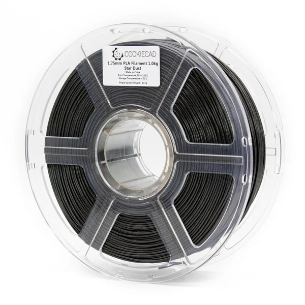 Cookiecad Star Dust Glitter Black PLA Filament, 12 x 1kg