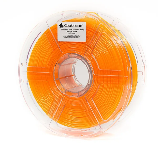 Cookiecad TPU Orange Elixir TPU 95A Filament, 12 x 1kg