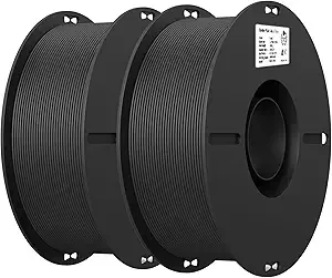 Creality Creality 3D Printer Filament, PLA Filament Bundle 2Kg for 3D Printing, Ender PLA Filament No-Tangling, Strong Bonding & Overhang Performance, Accuracy +/- (Black & Black 2-Pack)