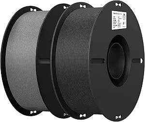 Creality Creality 3D Printer Filament, PLA Filament Bundle for 3D Printing, Ender PLA Filament 3D Printers, No-Tangling, Strong Bonding & Overhang Performance, Accuracy +/- (Black & Grey 2-Pack)
