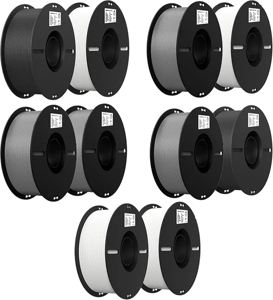 Creality Creality 3D Printer Filament Bundle 10 Packs (Black, White, Grey)
