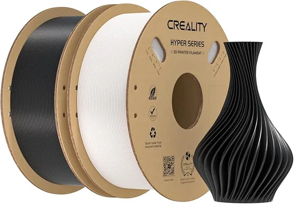 Creality Creality Hyper PLA Filament 2KG, High-Speed Printing 30–/s, Smooth Extrusion and Stable Printing, Low Stringing, 3D Printer Filament,+/- Accuracy (Black+White)