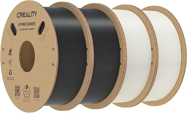 Creality Creality Hyper PLA Filament Bundle 4KG, High-Speed Printing 30–/s, Smooth Extrusion and Stable Printing, Low Stringing, 3D Printer Filament,+/- Accuracy (Black+White)