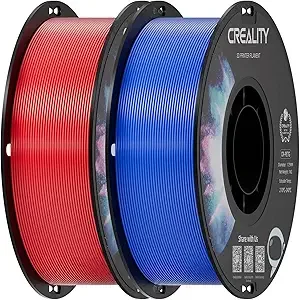 Creality Creality PETG Filament, 3D Printer Filament, Excellent Toughness High Precision, Odorless Non-Toxic Moistureproof, Accuracy +/-, 2 Pack-1kg (Red & Blue)