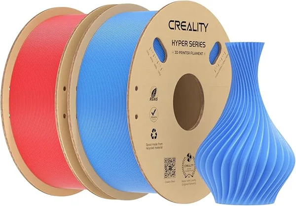 Creality Creality Hyper PLA Filament 2KG, High-Speed Printing 30–/s, Smooth Extrusion and Stable Printing, Low Stringing, 3D Printer Filament,+/- Accuracy (Red+Blue)