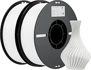 Creality Creality PLA Filament Bundle 2KG, High Precision +/- 3D Printer Filament, Consistent Extrusion, Smooth Printing, 2 Pack 1KG Spool,Fits for Most FDM 3D Printers(White*2)