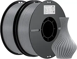 Creality Creality PLA Filament Bundle 2KG, High Precision +/- 3D Printer Filament, Consistent Extrusion, Smooth Printing, 2 Pack 1KG Spool,Fits for Most FDM 3D Printers(Grey*2)