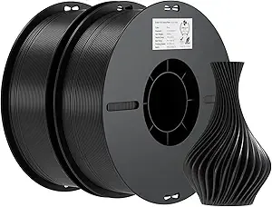 Creality Creality PLA Filament Bundle 2KG, High Precision +/- 3D Printer Filament, Consistent Extrusion, Smooth Printing, 2 Pack 1KG Spool,Fits for Most FDM 3D Printers(Black*2)