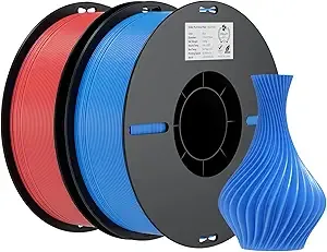 Creality Creality PLA Filament Bundle 2KG, High Precision +/- 3D Printer Filament, Consistent Extrusion, Smooth Printing, 2 Pack 1KG Spool,Fits for Most FDM 3D Printers(Red, Blue)