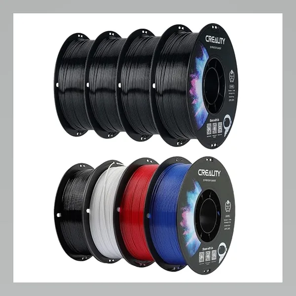 Creality Creality PETG Filament 1.75 Black 4 kg Bundle with PETG Black, White, Blue, Red 4-Pack