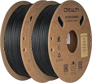 Creality Creality Carbon Fiber PLA Filament 2KG, Hyper PLA-CF for High-Speed Printing 50–/s, Dimensional Accuracy +/- Accuracy,Fits for Most FDM 3D Printers(Black & Black 2-Pack)