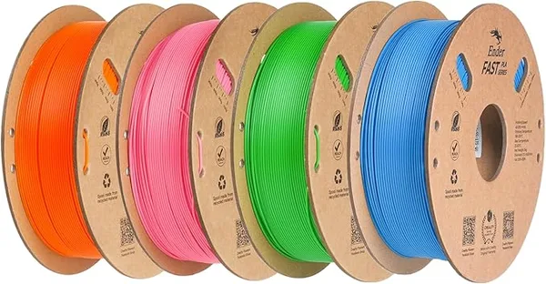 Creality Creality High Speed PLA Filament Bundle 4Kg, 3D Printer Filament for/s 3D Printing,4 Pack(Green, Orange, Pink, Light Blue)