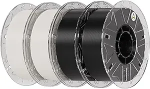 Creality ﻿Creality PLA Filament Bundle 4KG, Hyper RFID 3D Printer Filament PLA for High Speed 30-/s, Support CFS, Fits for Most 3D Printers (Black&Black&White&White)