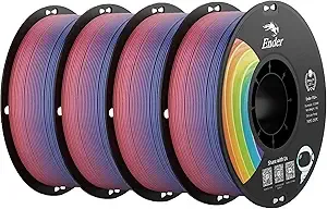 Creality Creality PLA+ Filament Rainbow 4KG, 3D Printer Filament 4 Pack 1kg Cardboard Spool, Strong Toughness, No-Tangling, Accuracy +/-, Multi-Color 3D Printing Filament for Most FDM Printers