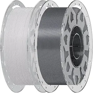 Creality Creality 3D Printer Filament White & Grey, PLA Bundle 2 kg for 3D Printing, 1.0kg (2.2lbs) Spool, Enhanced Toughness No Warp, Accuracy ± Printing Filament, for 3D Printers