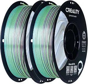 Creality Creality Rainbow Silk PLA Filament 2kg, 3D Printer Filament, Gradient Multicolor, High Smoothness & Toughness, +/-, 3D Printing 1KG/2.2lb (Rainbow)