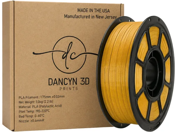 Dancyn 3D Prints PLA+ Gold