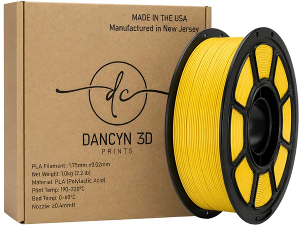 Dancyn 3D Prints PLA Yellow