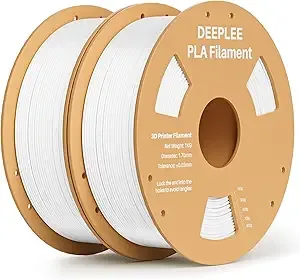 Deeplee3D DEEPLEE PLA 3D Printer Filament, Dimensional Accuracy +/-, Neatly Wound, No Clogging, Vacuum Package, Fits for Most FDM 3D Printers, Cardboard Spool 2kg White
