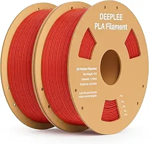 Deeplee3D DEEPLEE PLA 3D Printer Filament, Dimensional Accuracy +/-, Neatly Wound, No Clogging, Vacuum Package, Fits for Most FDM 3D Printers, Cardboard Spool 2kg Red