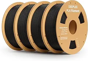 Deeplee3D PLA 3D Printer Filament, Dimensional Accuracy +/-, Neatly Wound, No Clogging, Vacuum Package, Fits for Most FDM 3D Printers, Cardboard Spool 4kg Black