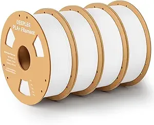 Deeplee3D DEEPLEE PLA+ 3D Printer Filament, PLA Plus with Dimensional Accuracy +/-, Higher Strength and Toughness, Neatly Wound, No Clogging, Fits for Most FDM 3D Printers, 4KG White