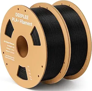 Deeplee3D DEEPLEE PLA+ 3D Printer Filament, PLA Plus with Dimensional Accuracy +/-, Higher Strength and Toughness, Neatly Wound, No Clogging, Fits for Most FDM 3D Printers, 2KG Black