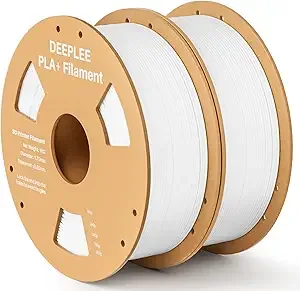 Deeplee3D DEEPLEE PLA+ 3D Printer Filament, PLA Plus with Dimensional Accuracy +/-, Higher Strength and Toughness, Neatly Wound, No Clogging, Fits for Most FDM 3D Printers, 2KG White