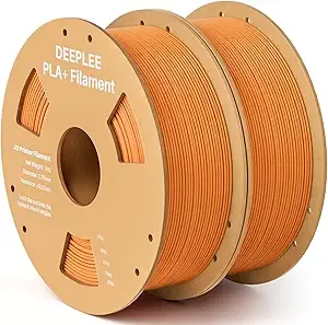 Deeplee3D DEEPLEE PLA+ 3D Printer Filament, PLA Plus with Dimensional Accuracy +/-, Higher Strength and Toughness, Neatly Wound, No Clogging, Fits for Most FDM 3D Printers, 2 Pack 1kg Orange